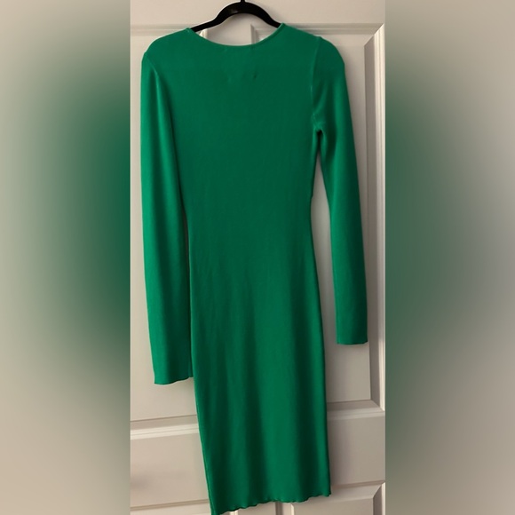 Le Superbe Retrograde green cutout front ribbed knit long sleeve midi Large - Picture 5 of 5